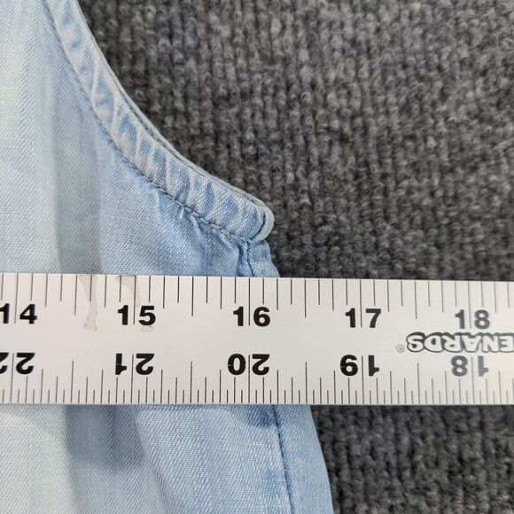 Cloth & Stone Denim Button Up Vest Womens Small Sleeveless Blue High Low Hem - Picture 11 of 12